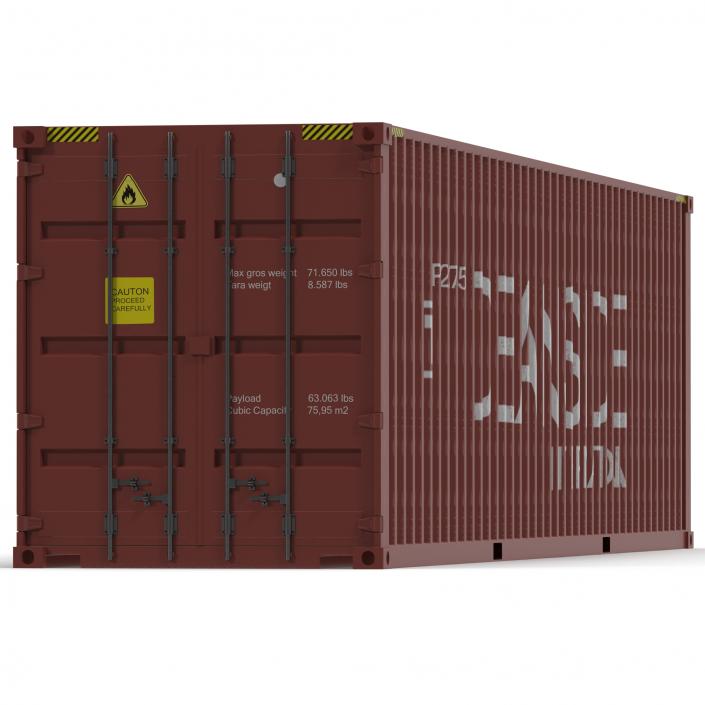 40 ft High-Cube Container Red 3D model