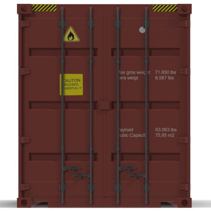 40 ft High-Cube Container Red 3D model