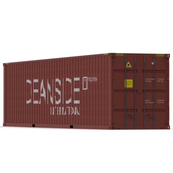 40 ft High-Cube Container Red 3D model