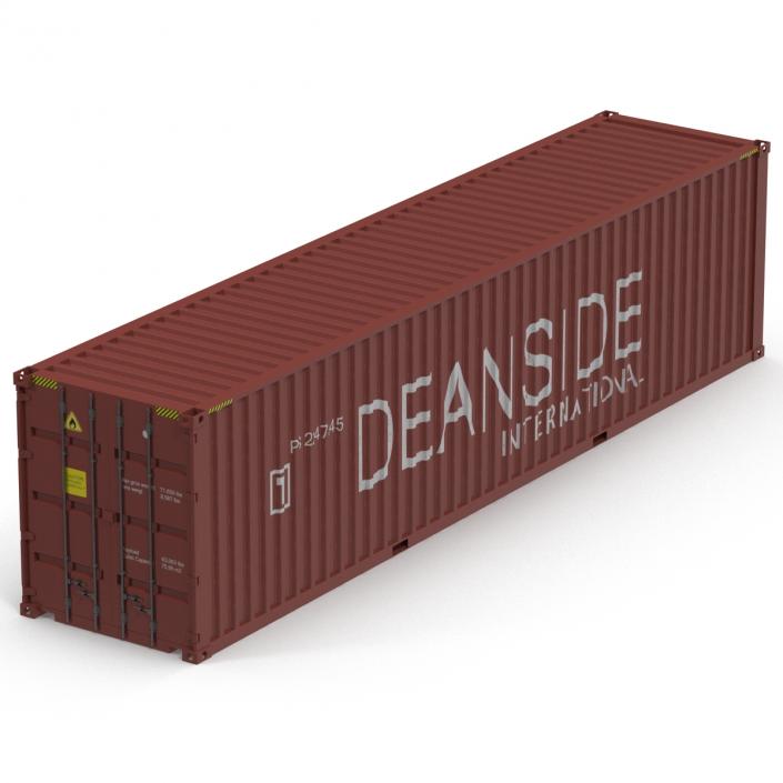 40 ft High-Cube Container Red 3D model