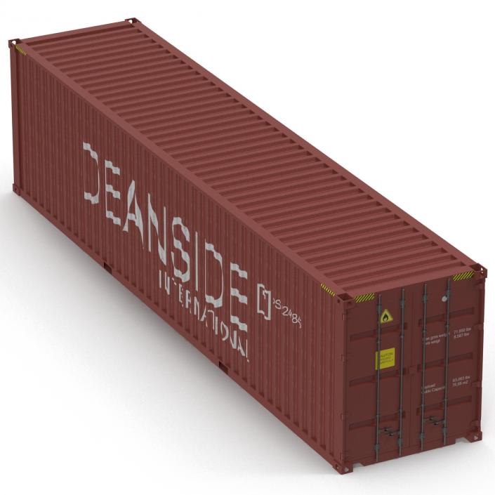 40 ft High-Cube Container Red 3D model