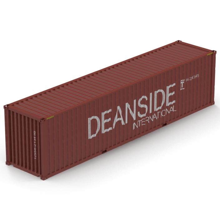 40 ft High-Cube Container Red 3D model