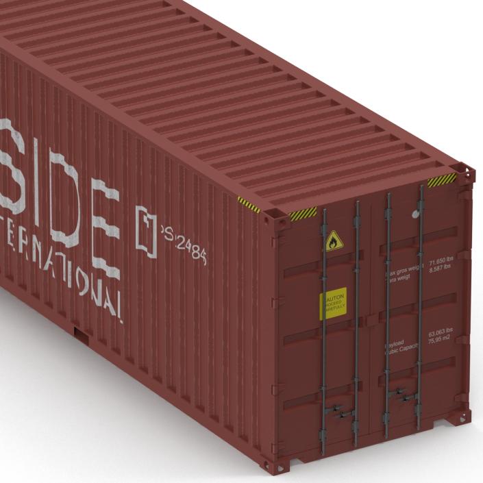 40 ft High-Cube Container Red 3D model