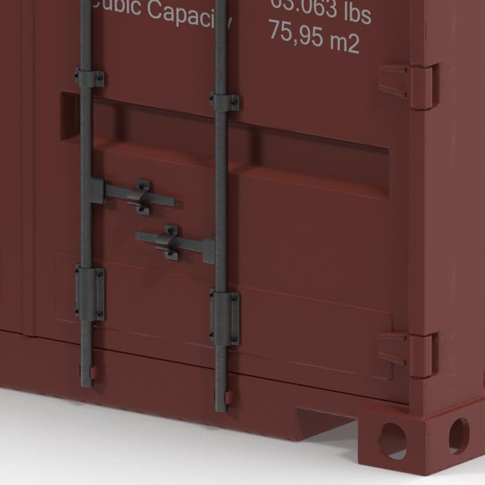 40 ft High-Cube Container Red 3D model