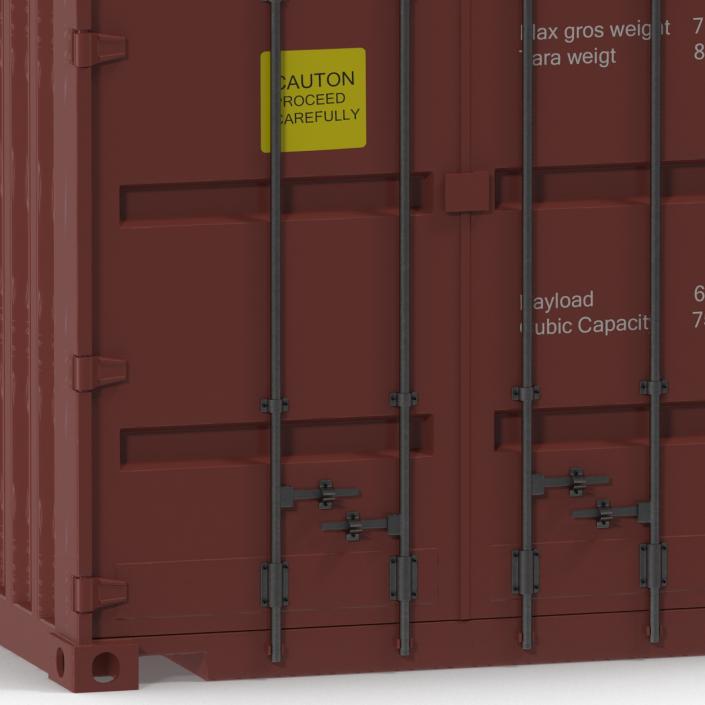 40 ft High-Cube Container Red 3D model