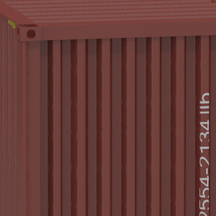 40 ft High-Cube Container Red 3D model