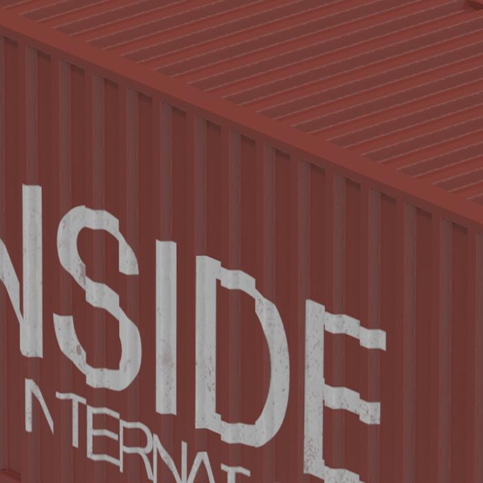 40 ft High-Cube Container Red 3D model