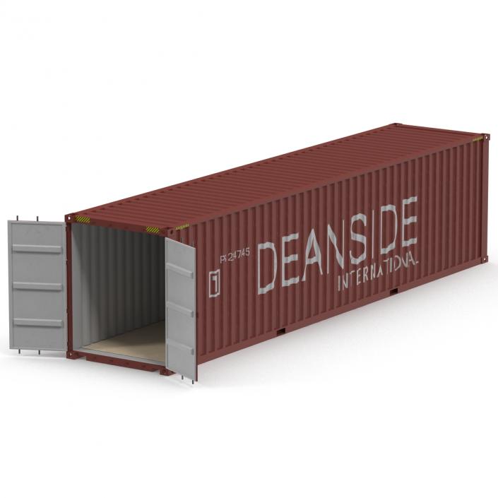 40 ft High-Cube Container Red 3D model