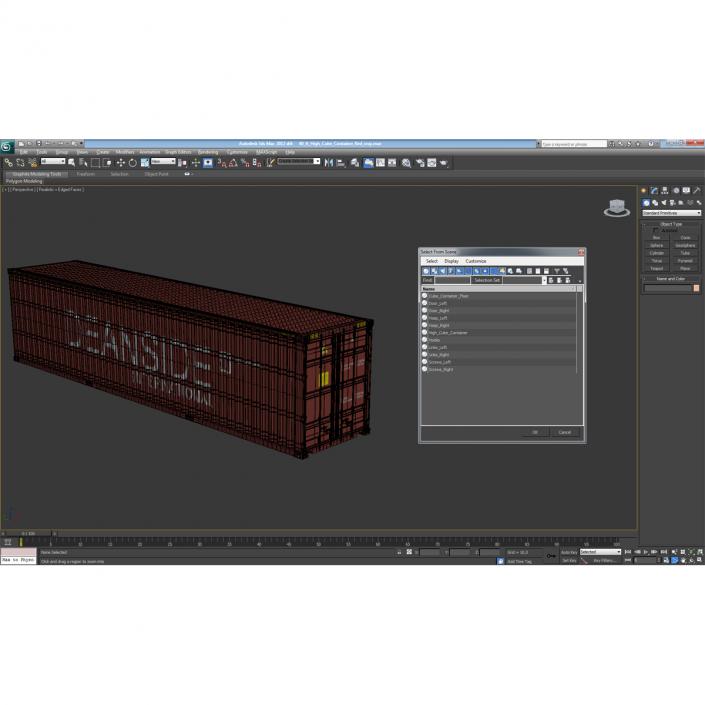 40 ft High-Cube Container Red 3D model