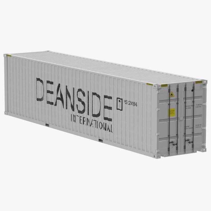 3D 40 ft High Cube Container White