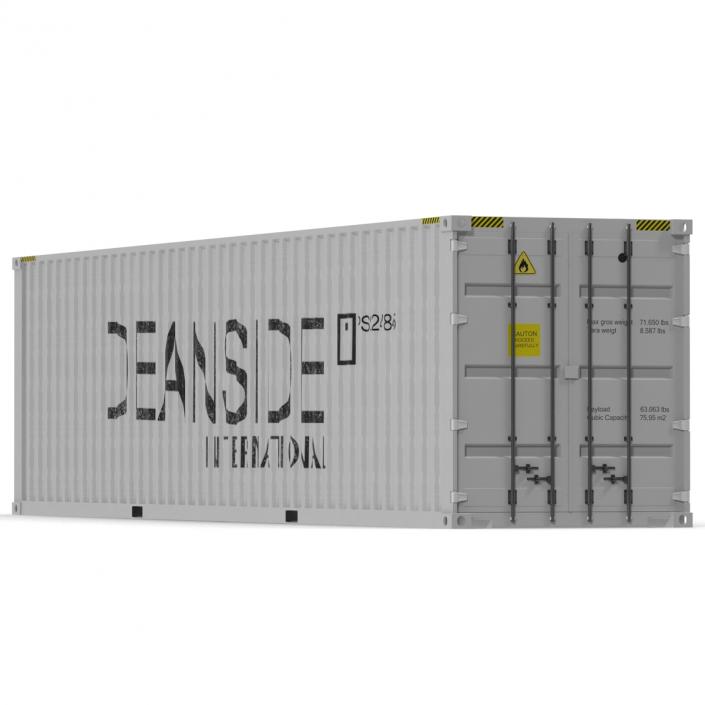 3D 40 ft High Cube Container White