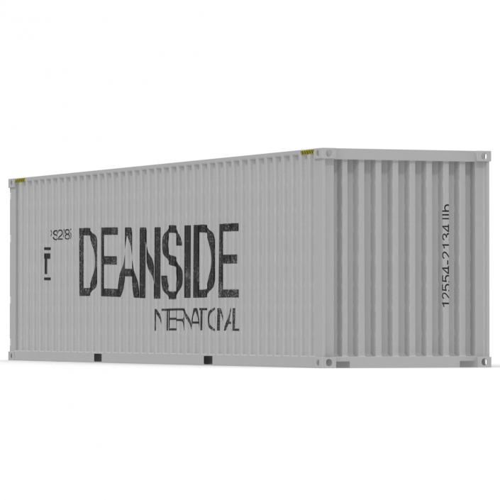 3D 40 ft High Cube Container White