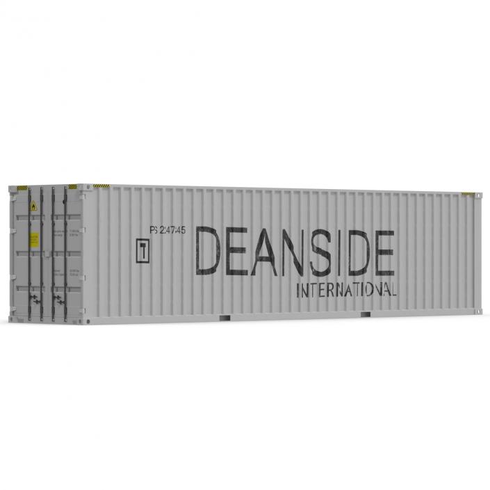 3D 40 ft High Cube Container White