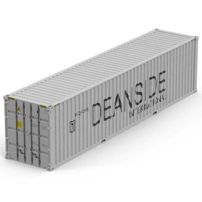 3D 40 ft High Cube Container White