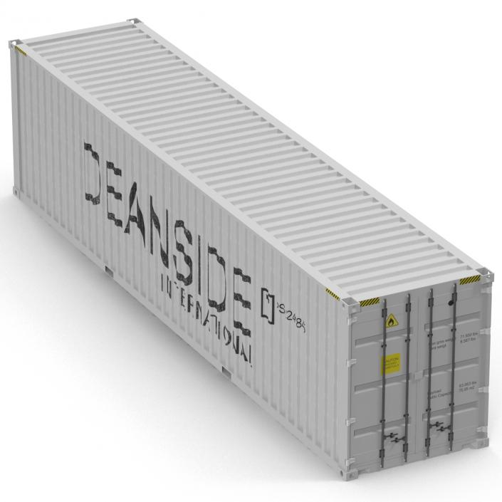 3D 40 ft High Cube Container White