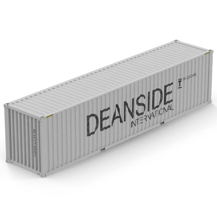 3D 40 ft High Cube Container White