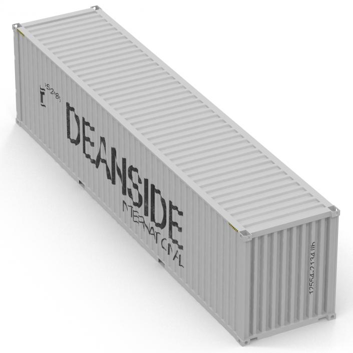 3D 40 ft High Cube Container White