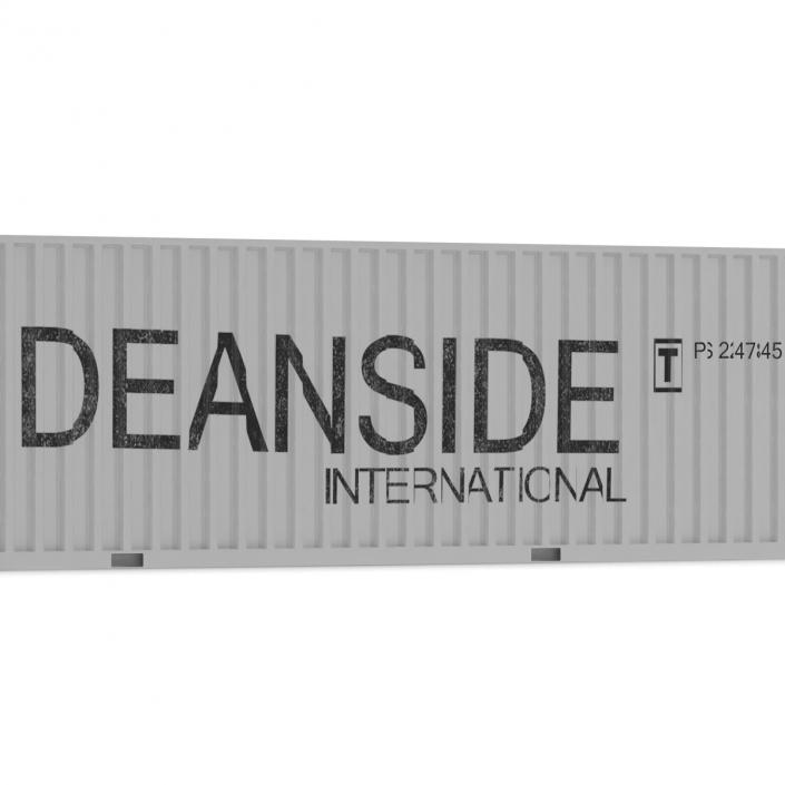 3D 40 ft High Cube Container White