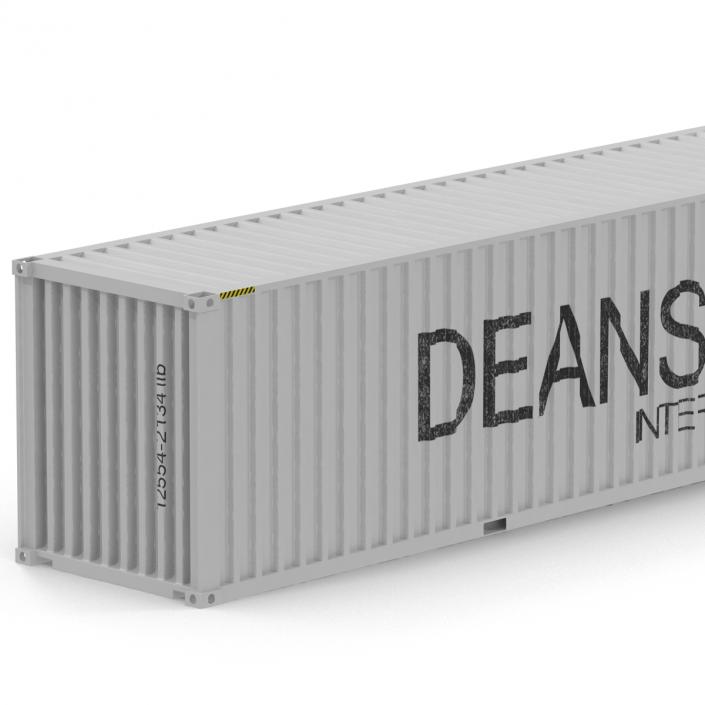 3D 40 ft High Cube Container White