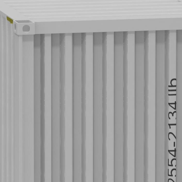 3D 40 ft High Cube Container White