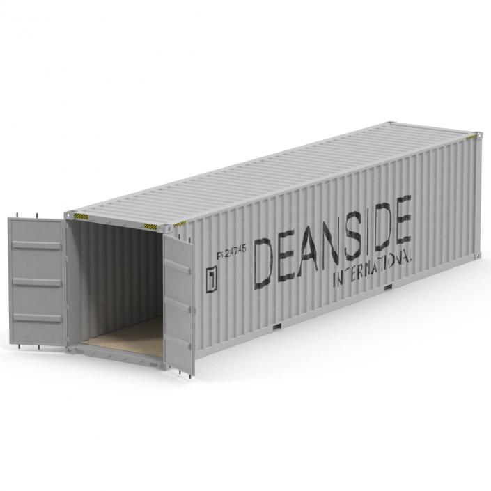 3D 40 ft High Cube Container White