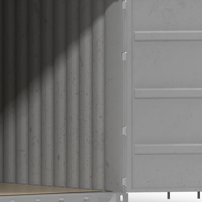 3D 40 ft High Cube Container White