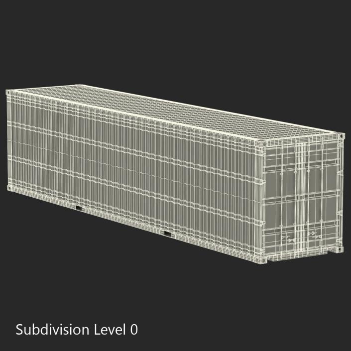 3D 40 ft High Cube Container White