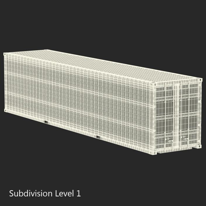 3D 40 ft High Cube Container White