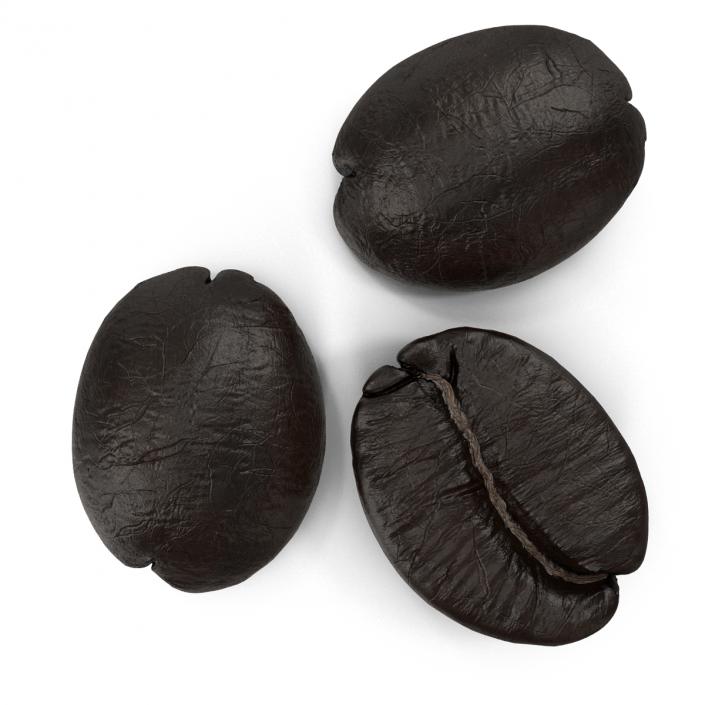 3D Roasted French Coffee Bean