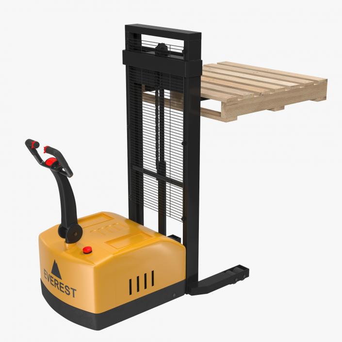 3D Electric Walkie Stacker and Wooden Pallet