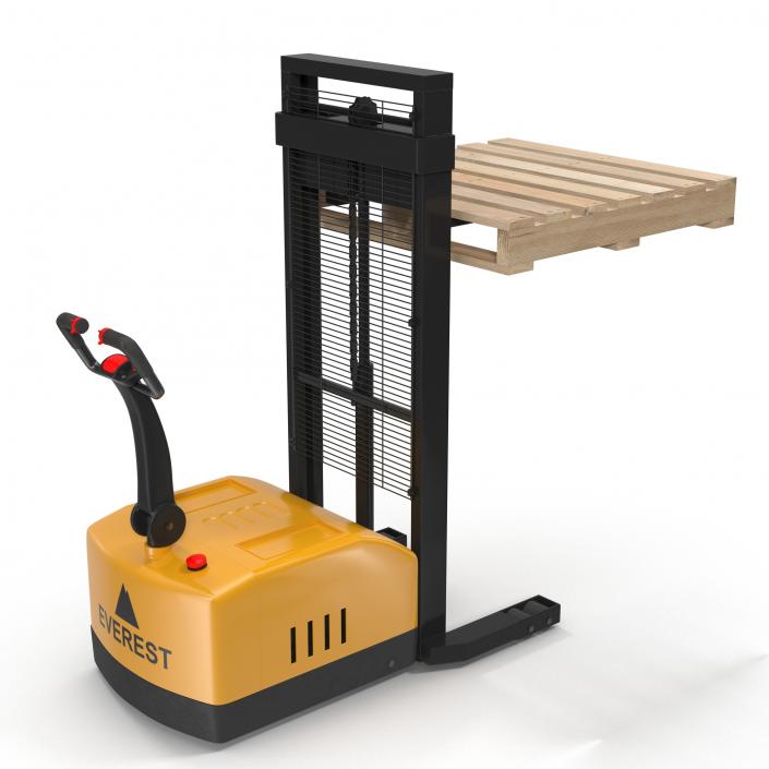 3D Electric Walkie Stacker and Wooden Pallet