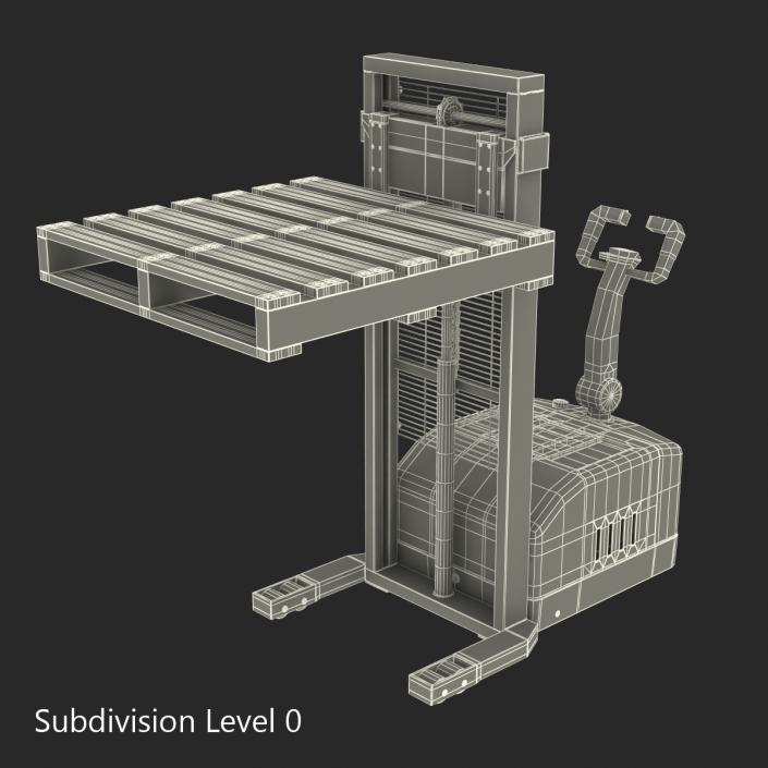 3D Electric Walkie Stacker and Wooden Pallet