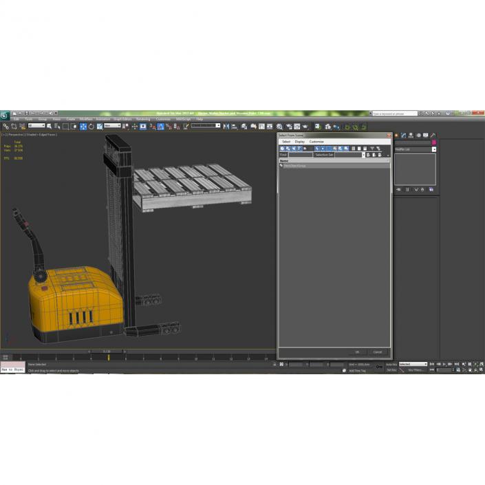 3D Electric Walkie Stacker and Wooden Pallet