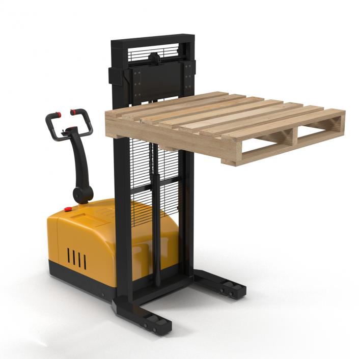 3D Electric Walkie Stacker and Wooden Pallet