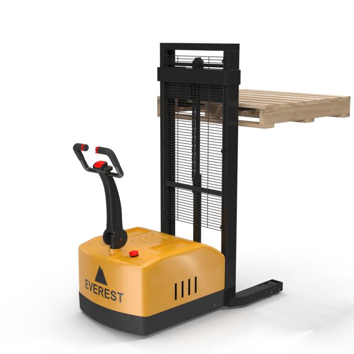 3D Electric Walkie Stacker and Wooden Pallet