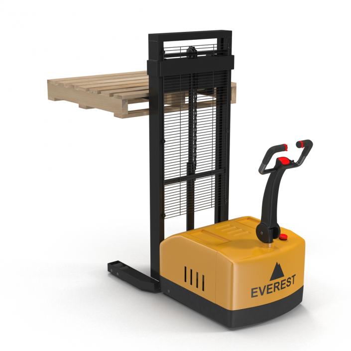 3D Electric Walkie Stacker and Wooden Pallet