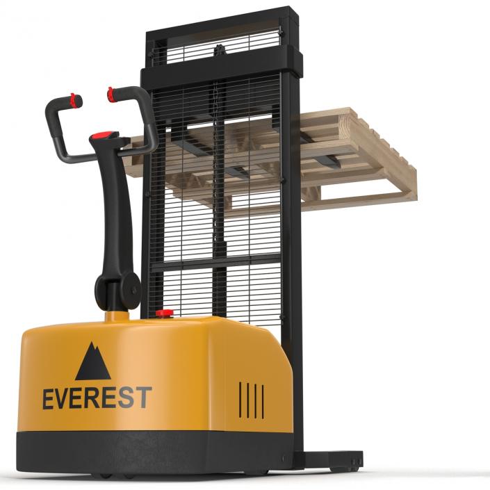 3D Electric Walkie Stacker and Wooden Pallet