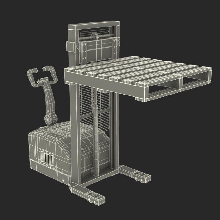 3D Electric Walkie Stacker and Wooden Pallet