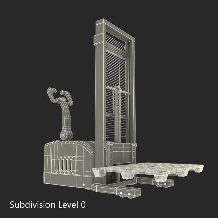 3D Electric Walkie Stacker with Plastic Pallet model