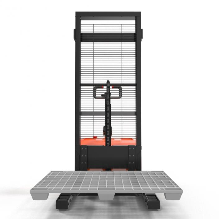 3D Electric Walkie Stacker with Plastic Pallet model