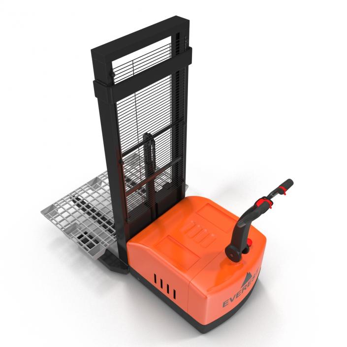 3D Electric Walkie Stacker with Plastic Pallet model