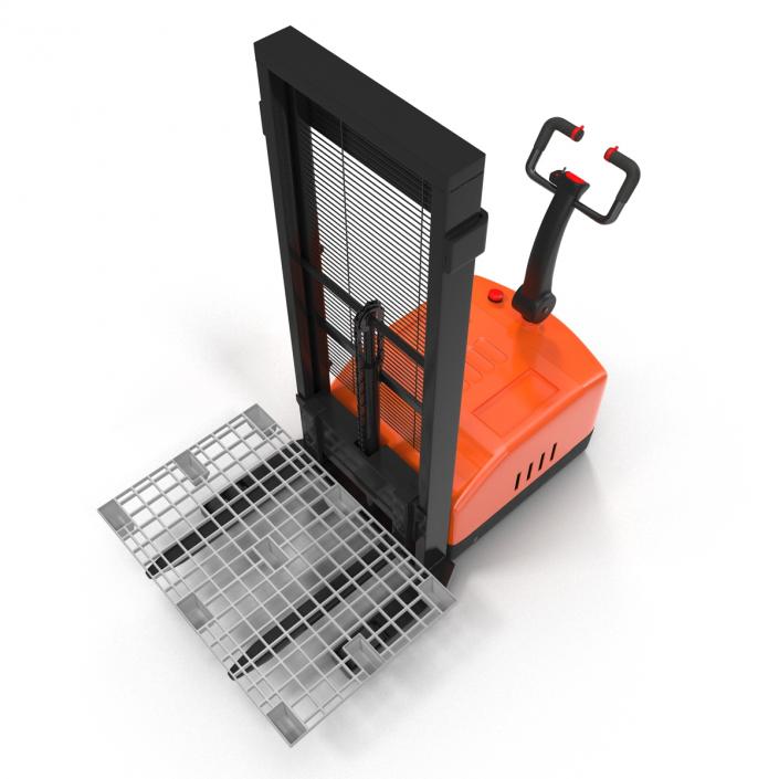 3D Electric Walkie Stacker with Plastic Pallet model