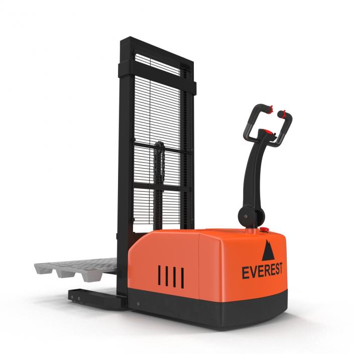 3D Electric Walkie Stacker with Plastic Pallet model