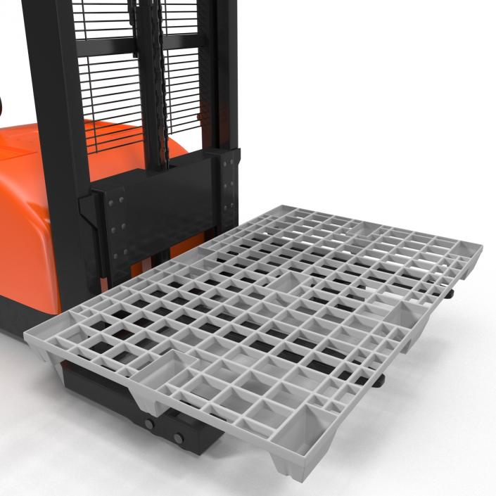 3D Electric Walkie Stacker with Plastic Pallet model