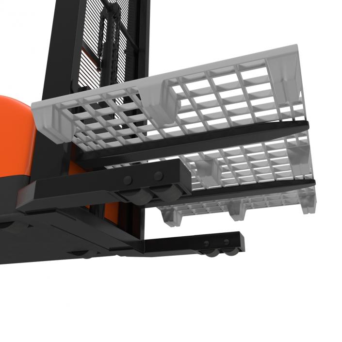 3D Electric Walkie Stacker with Plastic Pallet model