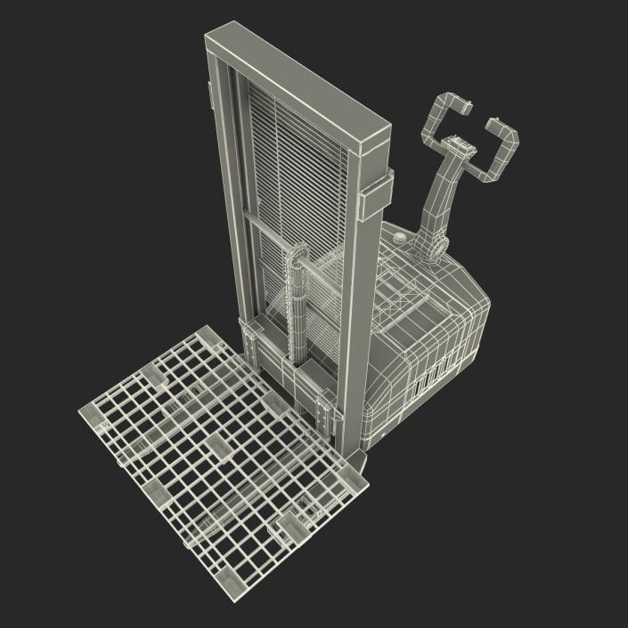 3D Electric Walkie Stacker with Plastic Pallet model