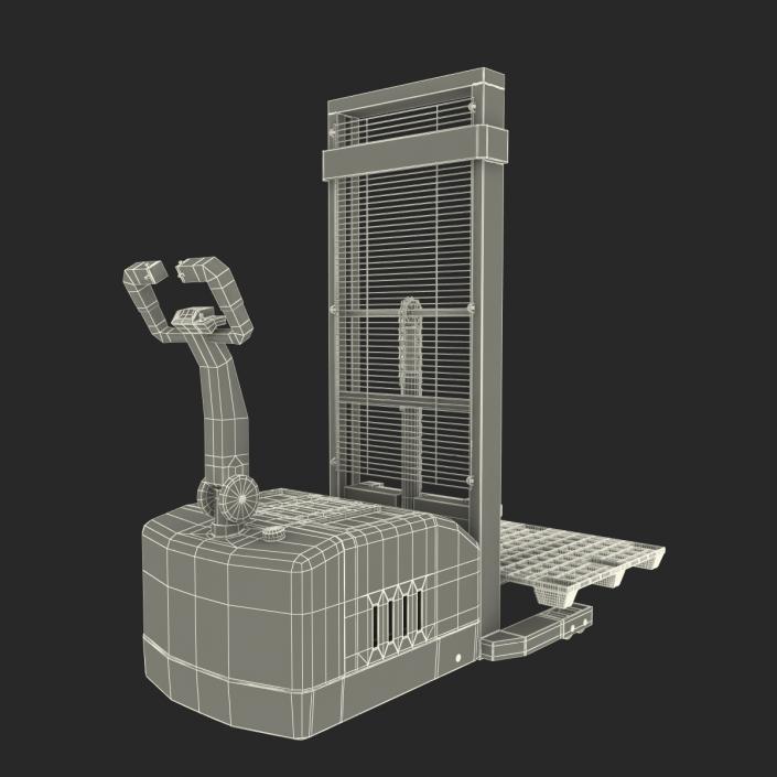 3D Electric Walkie Stacker with Plastic Pallet model