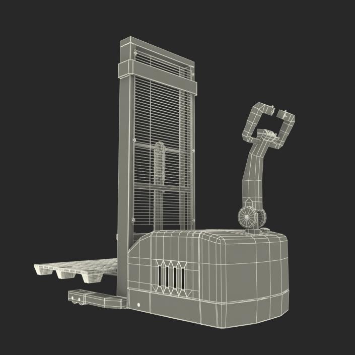 3D Electric Walkie Stacker with Plastic Pallet model