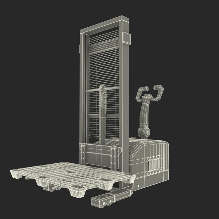 3D Electric Walkie Stacker with Plastic Pallet model