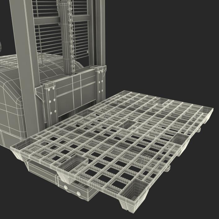 3D Electric Walkie Stacker with Plastic Pallet model